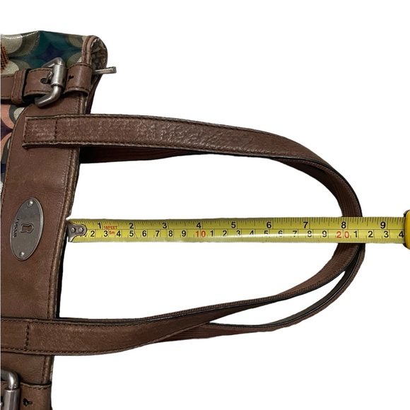 Vintage Fossil KeyPer Coated Canvas Shoulder Bag Purse Tote Daisy Prints READ - Picture 14 of 14